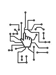 Show mouse hand click computer pc online circuitry pointer arrow control select online electronically