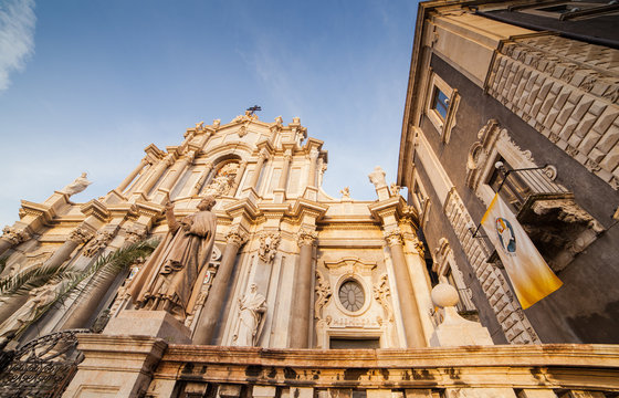 View of Catania cathedral in Sicily