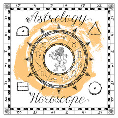 Astrology set for zodiac sign Lion or Leo