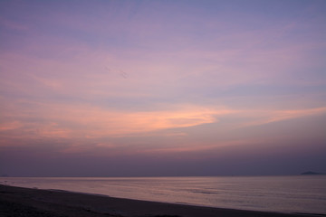 Fototapeta na wymiar Wanakorn Beach at twilight ,Park Prachuap Khiri Khan, Thailand