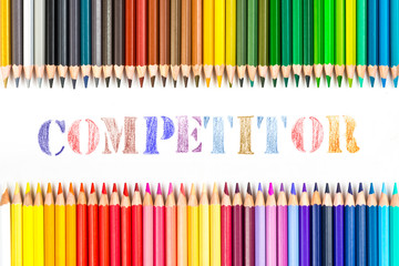 Colour pencils with draw competitor