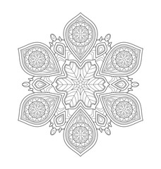 Decorative mandala illustration for adult coloring, well arranged group and easy to edit