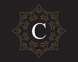 monogram vintage letter C logo