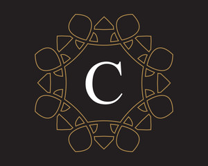 monogram vintage letter C logo