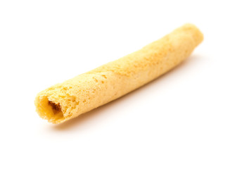 sweet egg roll on a white background