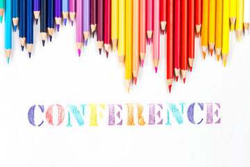 Conference drawing by colour pencils