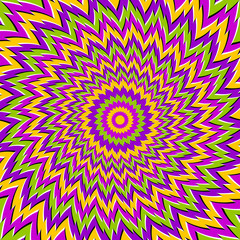 Abstract colorful spin illusion