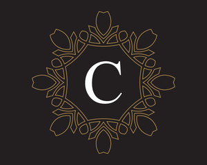 monogram vintage letter C logo