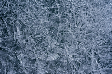 Fototapeta na wymiar The ice cracked on a lake.