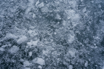 The ice cracked on a lake.