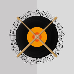 music illustration design, editable vector
