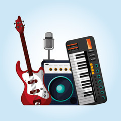 music illustration design, editable vector