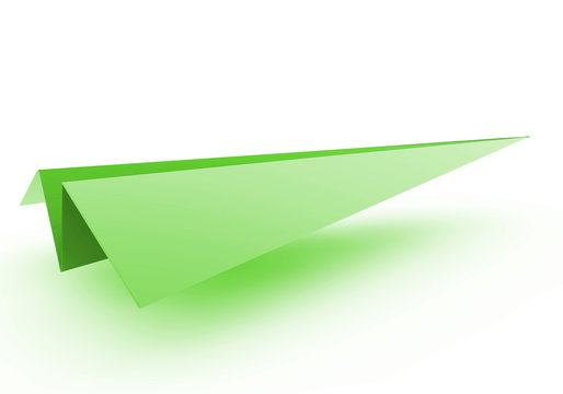 3D Papierflugzeug grün