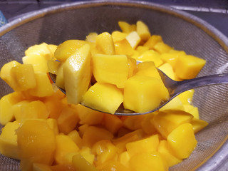 Pickled pumpkin cubes