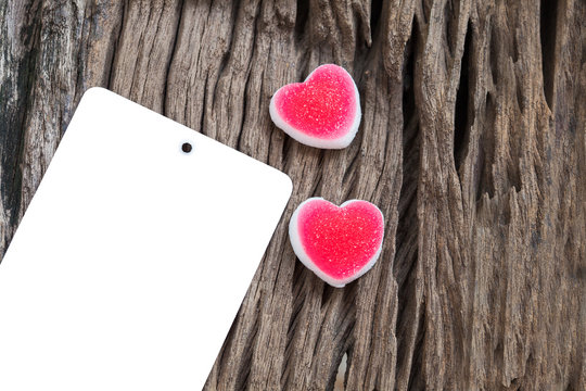 Red heart on wood background/ Valentines day