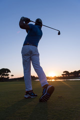 golfer hitting long shot