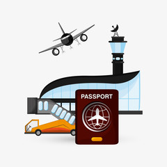 airport illustration design, editable vector