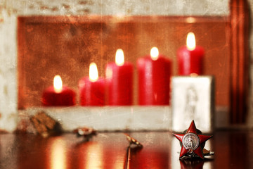 photoeffect scratch old retro medals USSR