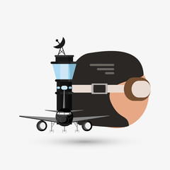 airport illustration design, editable vector