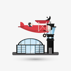 airport illustration design, editable vector
