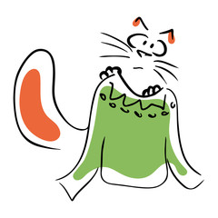 Cat with a sweater