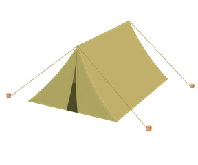 Camping tent. Icon web. Cartoon. Vector illustratio