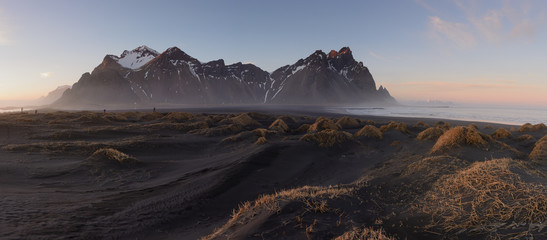 panorama photo of Stockness mountains in Iceland