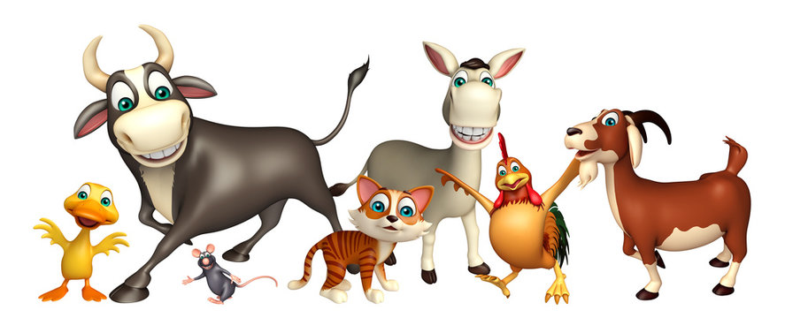 Fototapeta Farm animal collection