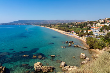 Methoni beach in Peloponnese, Greece