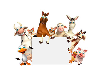  farm animal with white board