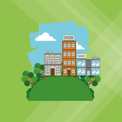 Illustration of nature city, vector design, building and real estate related