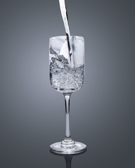 water splash in glass