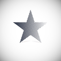 Obraz premium Black halftone star with shadow.