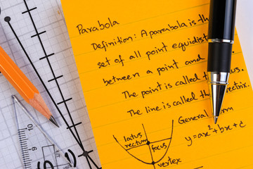 Lecture Notes in Mathematics. Parabolas and quadratic theory.