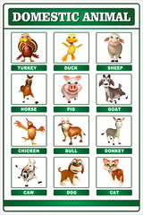 Fototapeta premium domastic animal chart