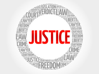 Justice word cloud concept