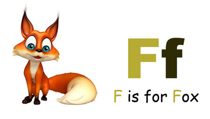 Fox wild animal with alphabate