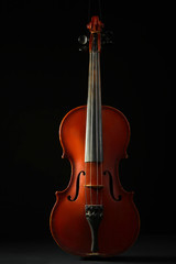 Obraz na płótnie Canvas beautiful old violin on a black background