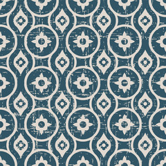 Seamless worn out antique background 023_round geometry flower