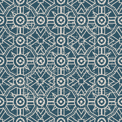 Seamless worn out antique background 024_round dot geometry flower