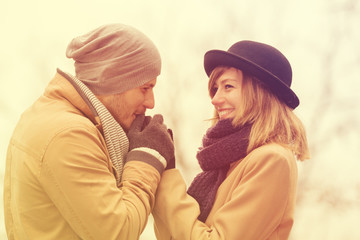 Young couple hanging out and having a good time.