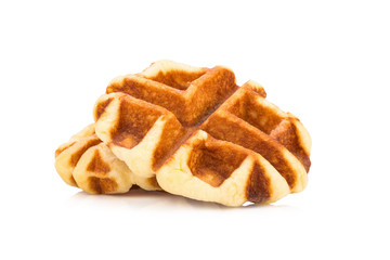 Freshly waffles isolated on white background