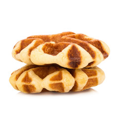 Freshly waffles isolated on white background