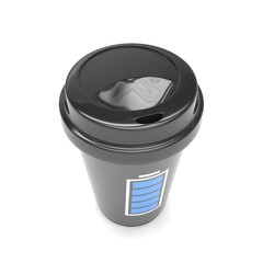 Coffee to go on white. 3d rendering.