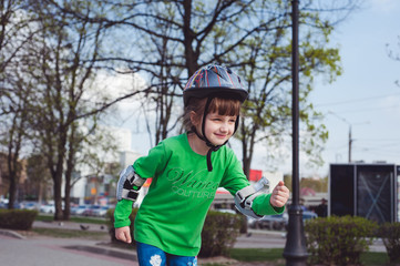 little girl on roller skates