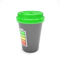 Coffee to go on white. 3d rendering.