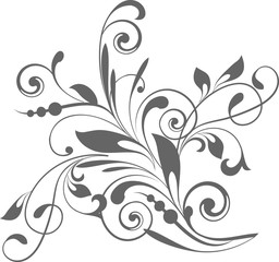 Floral background with decorative branch. Vector illustration.