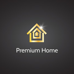Premium home. Bright original logo on the real estate theme.