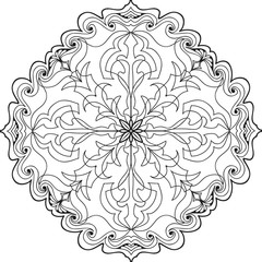 Hand drawn background. Mandala. Geometric circle element.