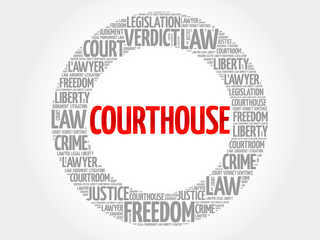 Courthouse word cloud concept